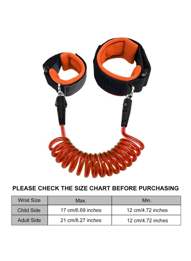 سوار أمان للأطفال الصغار والأطفال - سوار معصم مضاد للضياع مع سلك فولاذي ملفوف بطول 1.5 متر، قابل للدوران 360 درجة، وأحزمة مريحة قابلة للتعديل - Image 2
